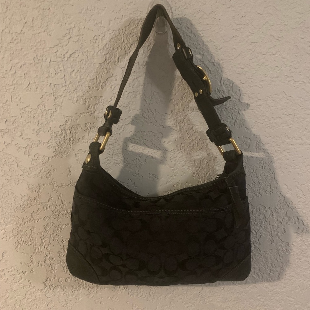 😊Coach satchel black and silver